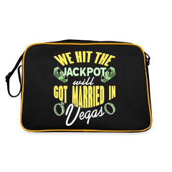 We Hit The Jackpot Will Got Married In Vegas - Retro Bag - black/gold - Back