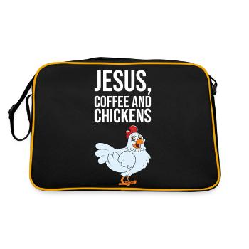 Jesus Coffee And Chickens - Retro Bag - black/gold - Back