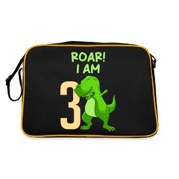 3rd Birthday 3 Years Dino Boy - Retro Bag - black/gold - Back