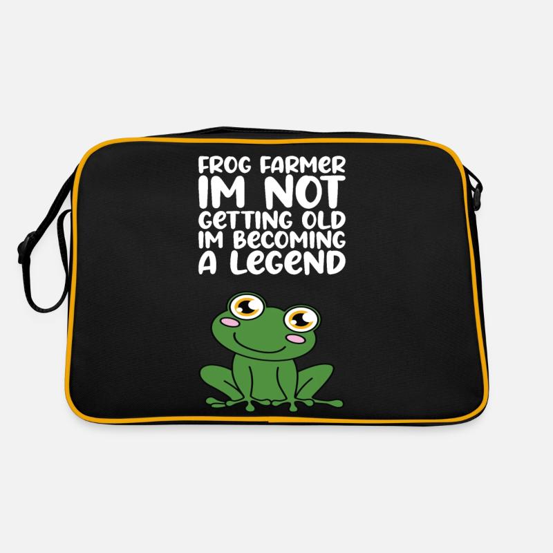 Frog I'm not getting old, I'm going to be a legend - Retro Bag - black/gold
