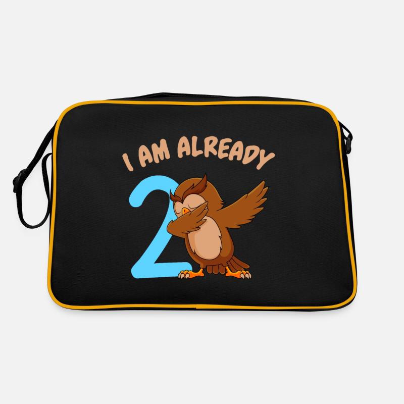 Ich bin schon 2 Jahre 2. Geburtstag - Retro Tasche - Schwarz/Gold
