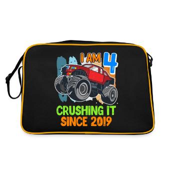 4ème anniversaire garçon 4 ans - Sac Retro - noir/or - Dos