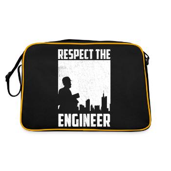 Respect The Engineer Funny Mechanic Engineering - Retro Bag - black/gold - Back