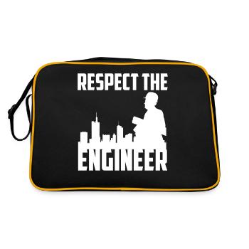 Respect The Engineer Fun Cool Mechanical Engineer - Retro Bag - black/gold - Back