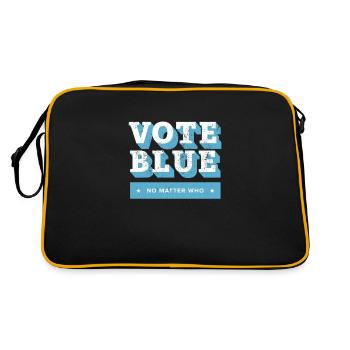 Votez bleu peu importe qui, vague bleue - Sac Retro - noir/or - Dos