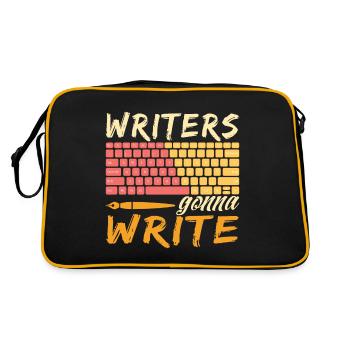 Book Author - Writers Gonna Write - Retro Tasche - Schwarz/Gold - Hinten