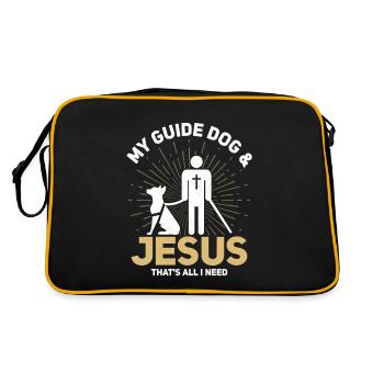 Mon chien-guide et Jésus C’est tout ce dont j’ai besoin Canne Blind - Sac Retro - noir/or - Dos