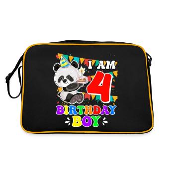 4ème anniversaire garçon 4 ans - Sac Retro - noir/or - Dos