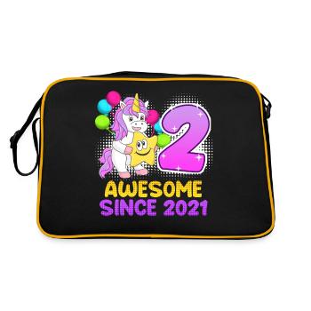 2ème anniversaire fille 2 ans - Sac Retro - noir/or - Dos