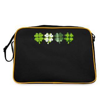 Vert damier Léopard Trèfle Mignon St Patrick - Sac Retro - noir/or - Dos