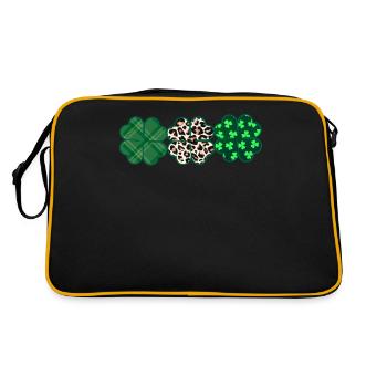 Trèfle léopard à carreaux verts Cute St Patrick - Sac Retro - noir/or - Dos