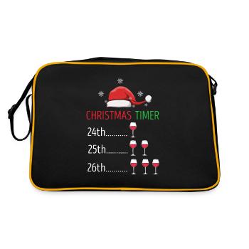 Christmas Timer Retro Funny Wine Lover Designs - Retro Bag - black/gold - Back