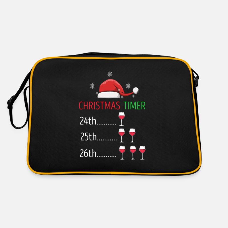 Christmas Timer Retro Funny Wine Lover Designs Retro Tasche