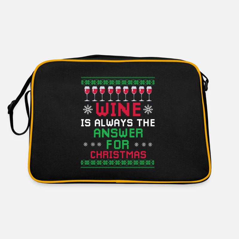 Wine Is Always The Answer For Christmas Funny Retro Tasche