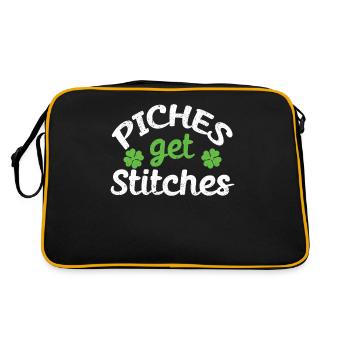 Pinches Get Stitches St Patrick’s Day Shamrock Luck - Sac Retro - noir/or - Dos