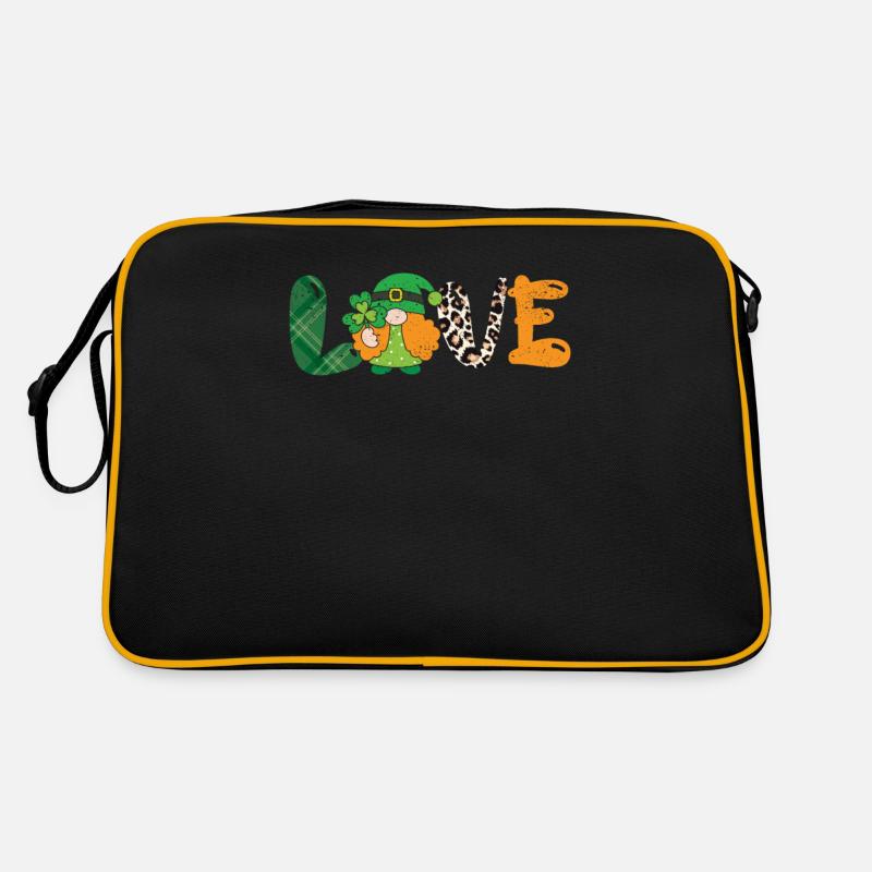 St Patricks Day Glückszwerg Liebe Leopard Plaid Retro Tasche
