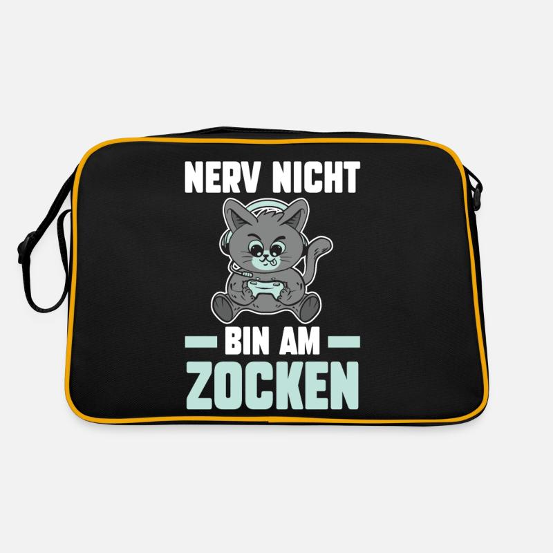 Nerv Nicht Bin Am Zocken Katze Retro Tasche