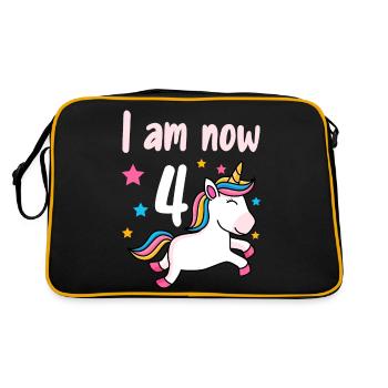 4ème anniversaire fille 4 ans - Sac Retro - noir/or - Dos