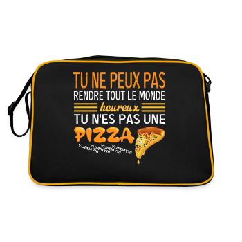 Sweat ras-du-cou Premium Femme et Homme - Sac Retro - noir/or - Dos