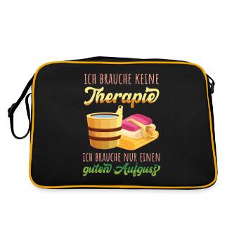 Guter Aufguss Therapie Saunaliebhaber - Retro Tasche - Schwarz/Gold - Hinten