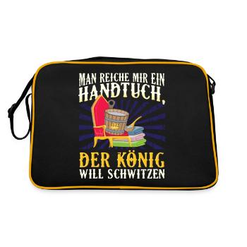 Königliches Schwitzen Sauna Lustig - Retro Tasche - Schwarz/Gold - Hinten