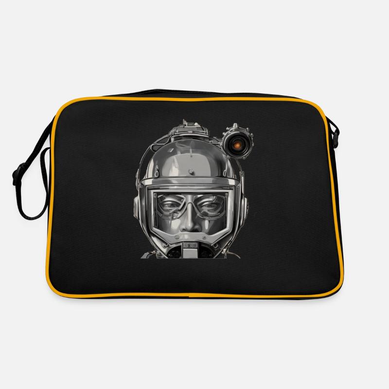Space Helm Astronaut - Retro Tasche - Schwarz/Gold