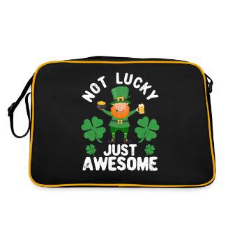 Not happy just awesome St. Patrick's Day - Retro Bag - black/gold - Back