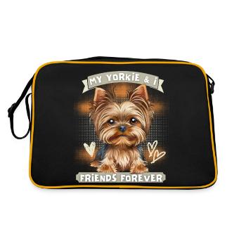 Yorkshire Terrier, Yorkie, drôle de dicton - Sac Retro - noir/or - Dos
