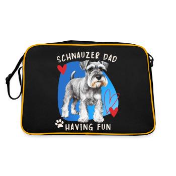 Schnauzer, Schnauzer-Terrier, Schnauzer-papa Dire - Sac Retro - noir/or - Dos