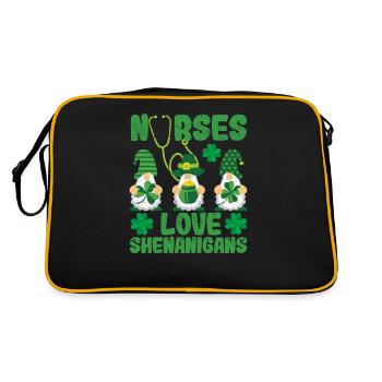 Krankenschwestern Liebe Shenanigans Lustige Zwerge - Retro Tasche - Schwarz/Gold - Hinten