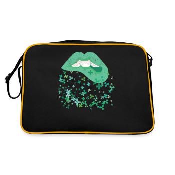 Lèvres Sexy Vert Cool Irrèfle St Patricks - Sac Retro - noir/or - Dos