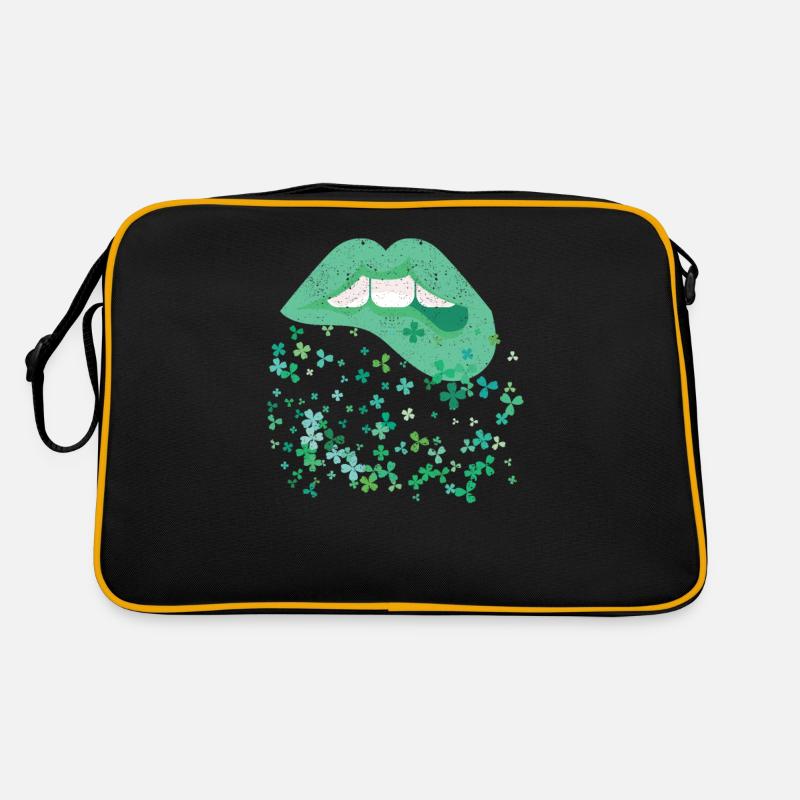 Lips Sexy Green Cool Irish Clover St Patricks Retro Bag