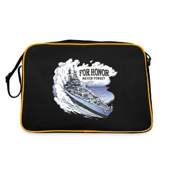 Für die Ehre, niemals zu vergessen Für die Ehre, n - Retro Tasche - Schwarz/Gold - Hinten