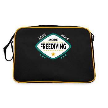 Freitauchen Tauchen - Retro Tasche - Schwarz/Gold - Hinten