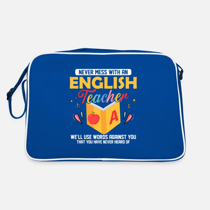 Never Mess With An English Teacher Language Gram Retro Bag