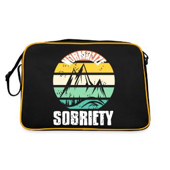 Normalize Sobriety Retro Sober Designs - Retro Tasche - Schwarz/Gold - Hinten
