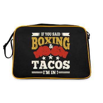 Boxer Quote Boxing & Tacos Boxing Gloves Gifts - Retro Tasche - Schwarz/Gold - Hinten