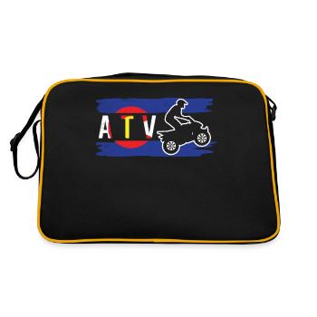 all terrain vehicles vintage colorado flag art - Retro Bag - black/gold - Back