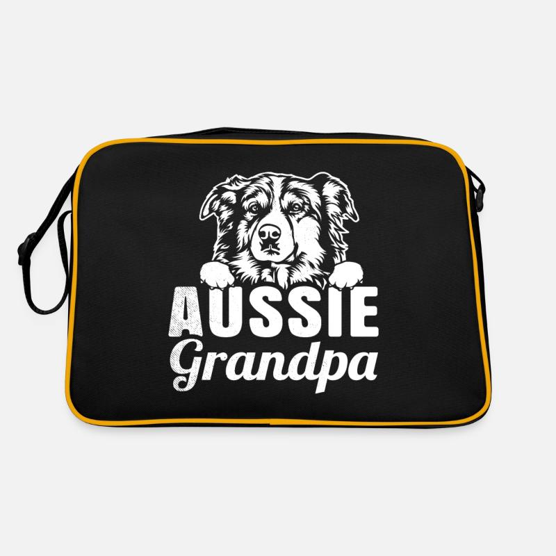Mignon AUSSIE chien mignon propriétaire de chien de compagnie grand-père graphique Sac Retro