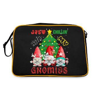 Just Chillin' With My Gnomies - Retro Bag - black/gold - Back