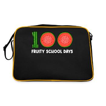 100 Fruity School Watermelon Tropical Fruit Fruit - Retro Bag - black/gold - Back