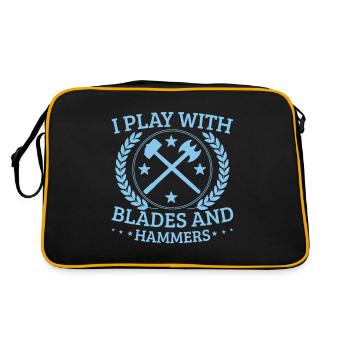 Metalsmith Play With Blades And Hammers Gift Idea - Retro Bag - black/gold - Back