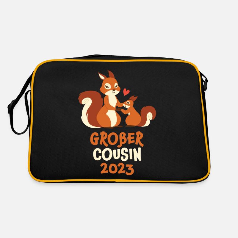 Ich werde großer Cousin 2023 Eichhörnchen Retro Tasche