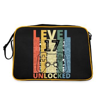 Level 17 Unlocked Funny Gamer Birthday Seventeen - Retro Bag - black/gold - Back