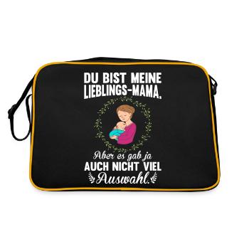 Du bist meine Lieblings Mama - Retro Tasche - Schwarz/Gold - Hinten