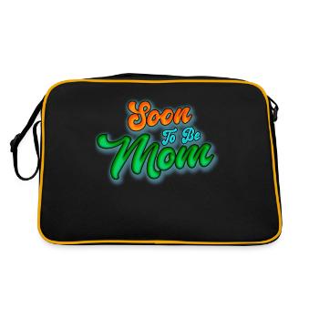 Bientôt maman mange 2022 - Promu maman - Sac Retro - noir/or - Dos