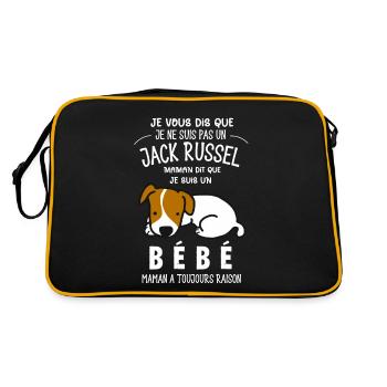 je ne suis pas un jack russel - Sac Retro - noir/or - Dos