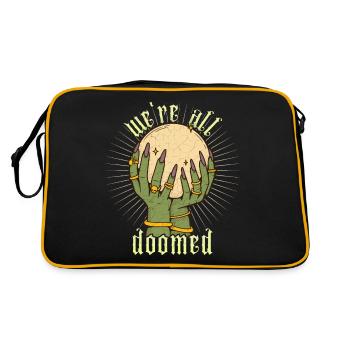 Kristallkugel Wahrsagung Hellseher lustiger Spruch - Retro Tasche - Schwarz/Gold - Hinten