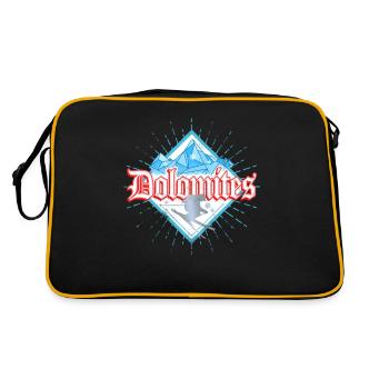 Dolomites Tyrol du Sud Skieur Rétro Vintage - Sac Retro - noir/or - Dos