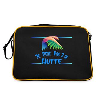 Je peux pas j'ai hutte - idée cadeau humoristique - Sac Retro - noir/or - Dos